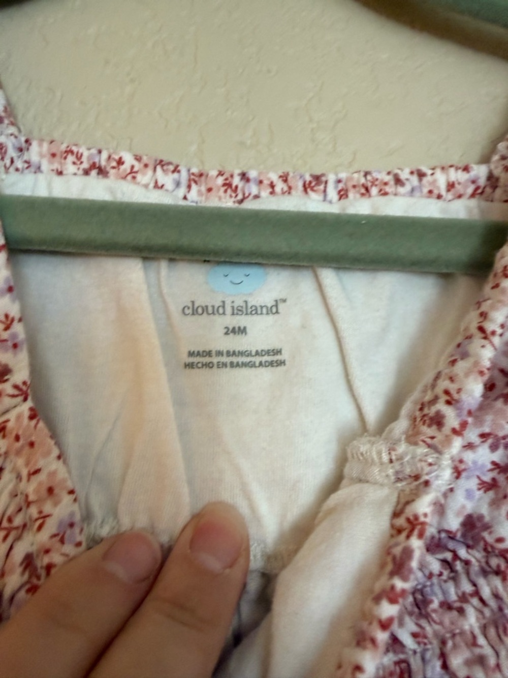 4 for $20 Smocked Long-Sleeve Floral Baby bubble- Pink - Picture 2 of 3